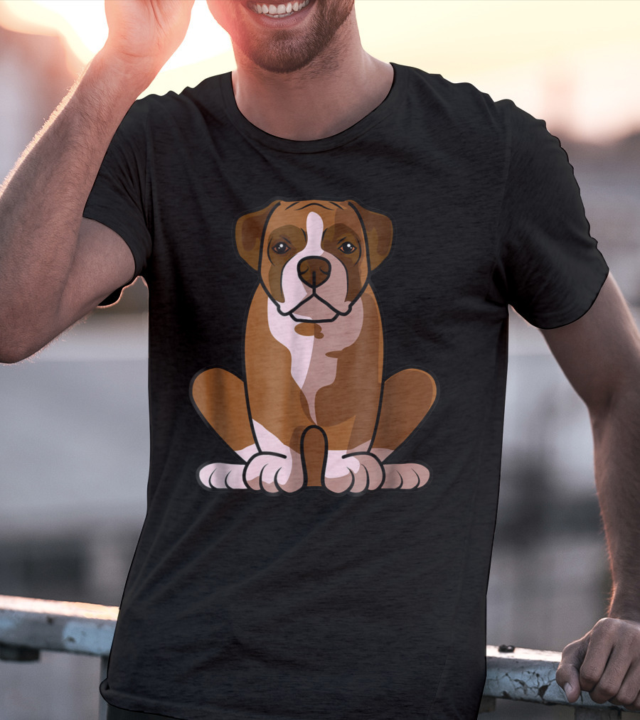 Boxer Dog Sitting Patiently For The Holidays T-Shirt
