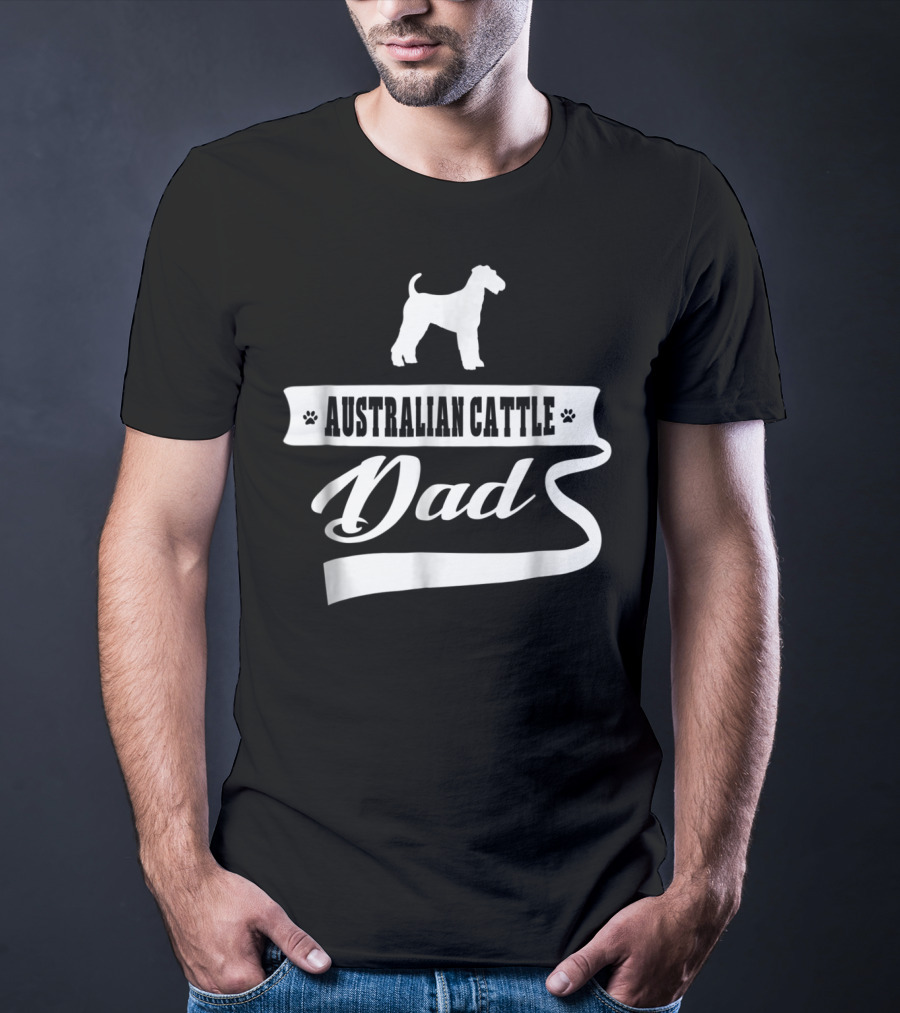 Australian Cattle Dad Dog Mens Animal Dogs T-Shirt