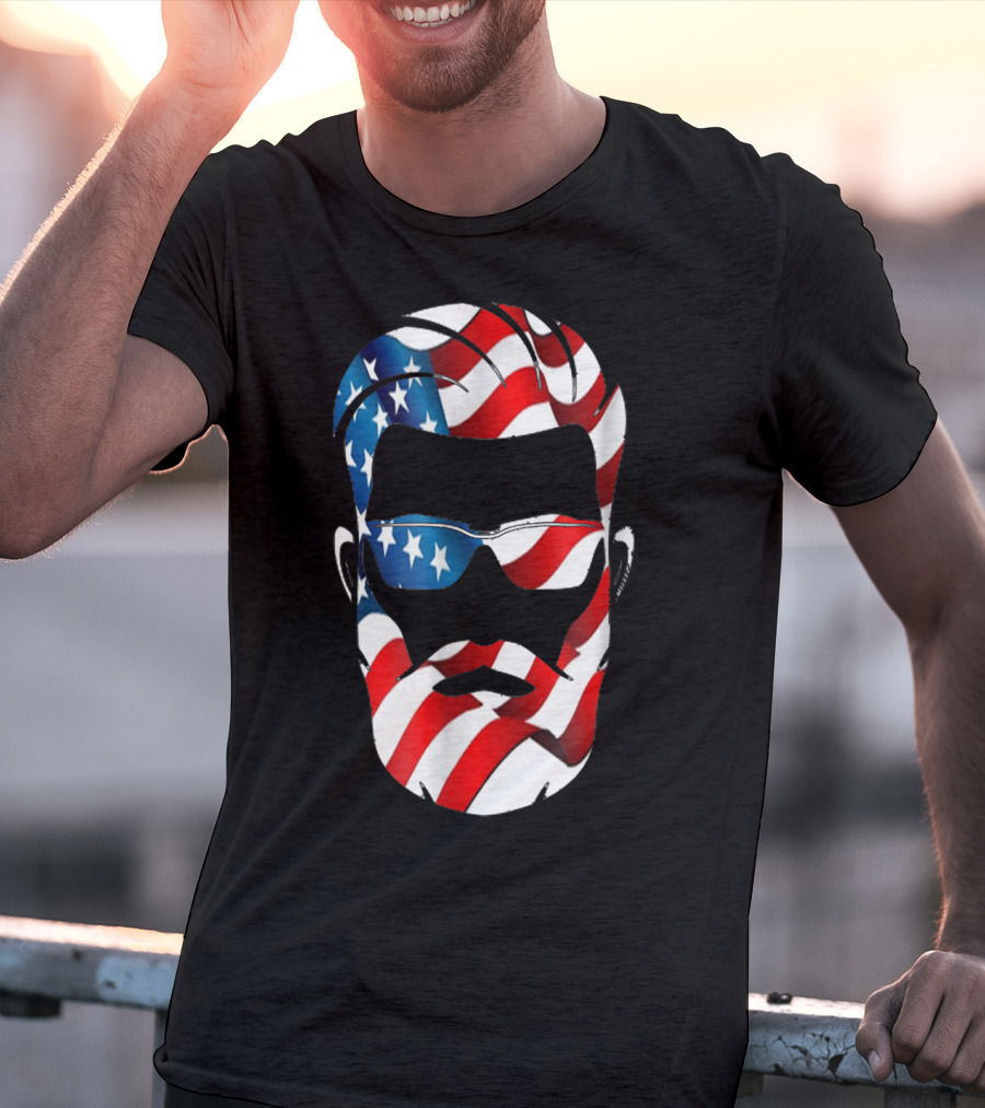 Bearded Dad US Flag Independence Day T-Shirt