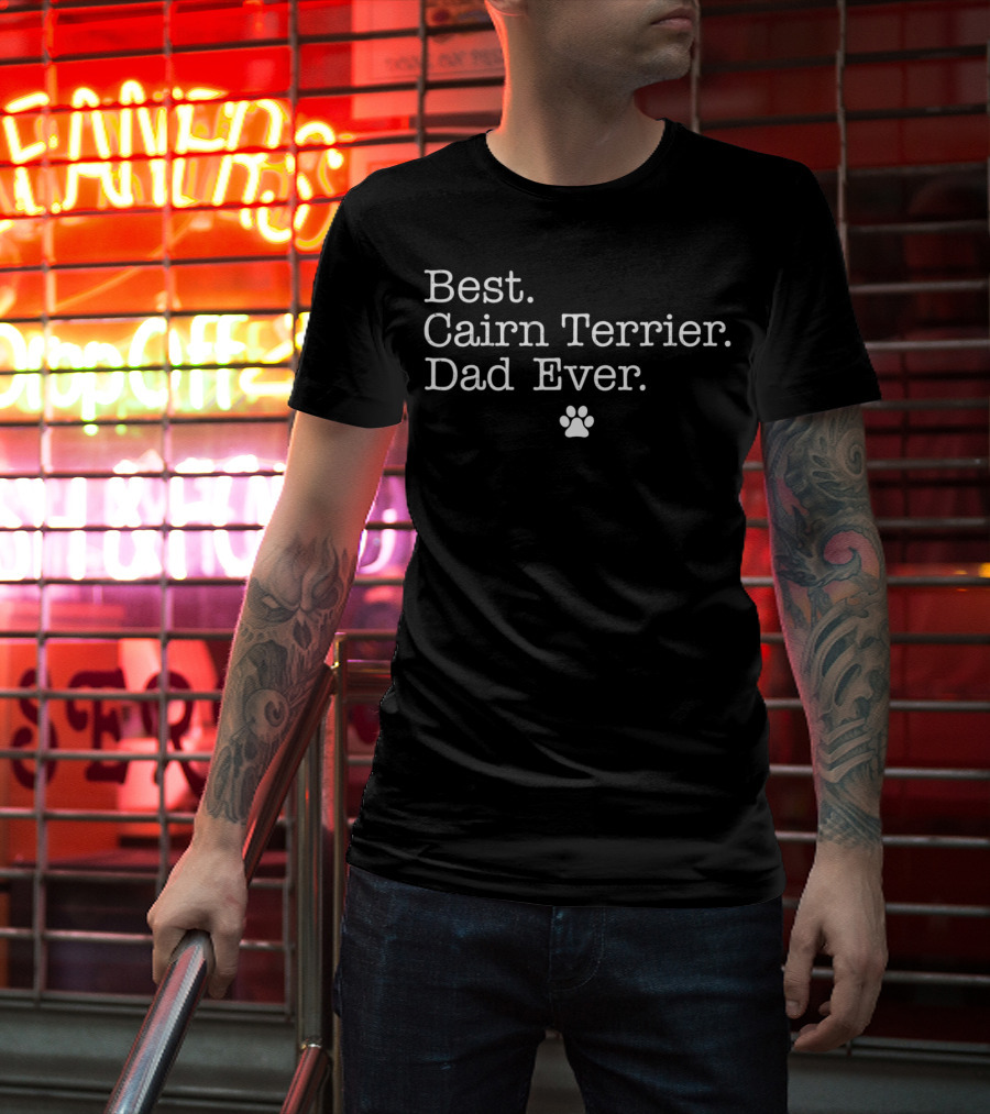 Best Cairn Terrier Dad Ever Paw Prints T-Shirt