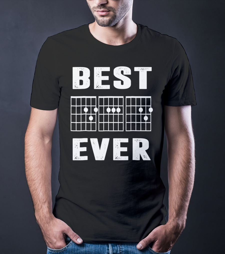 Best Dad Ever Guitar Musician Chord Chart T-Shirt