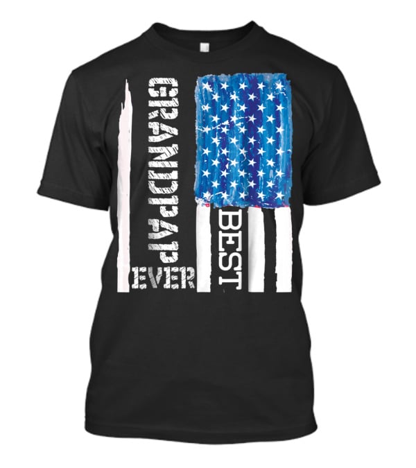 Best Grandpap Ever Distressed American Flag Design 68 T-Shirt