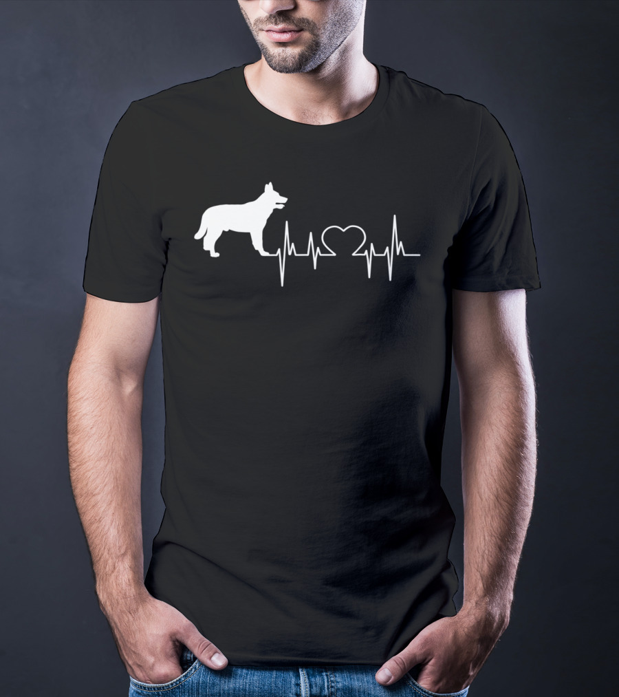 Blue Heeler Heartbeat Silhouette 28 T-Shirt