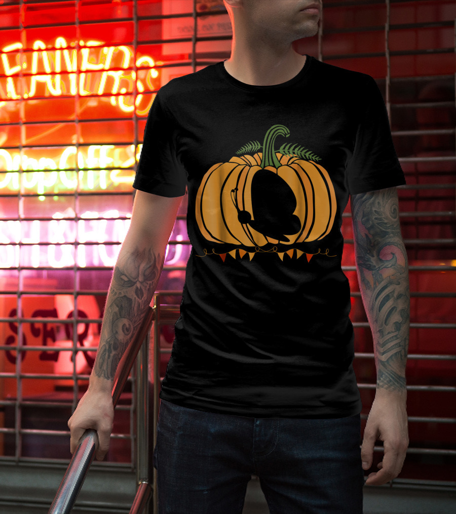 Cool Butterfly And Pumpkin Halloween For Kid Dad Mom T-Shirt
