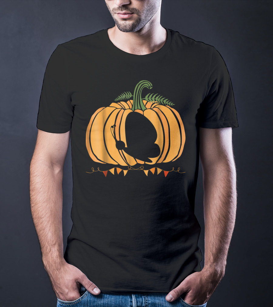 Cool Butterfly And Pumpkin Halloween For Kid Dad Mom T-Shirt
