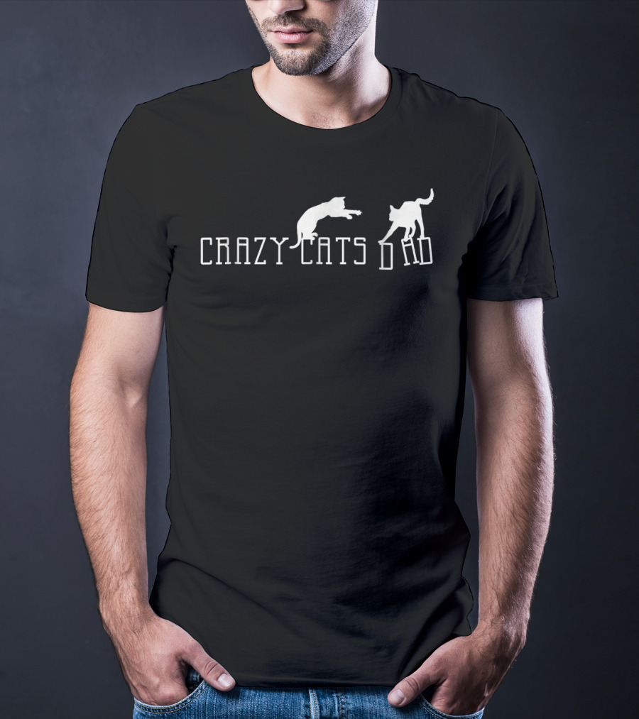 Crazy Cats Dad Fantasy Silhouette Animal Fun T-Shirt