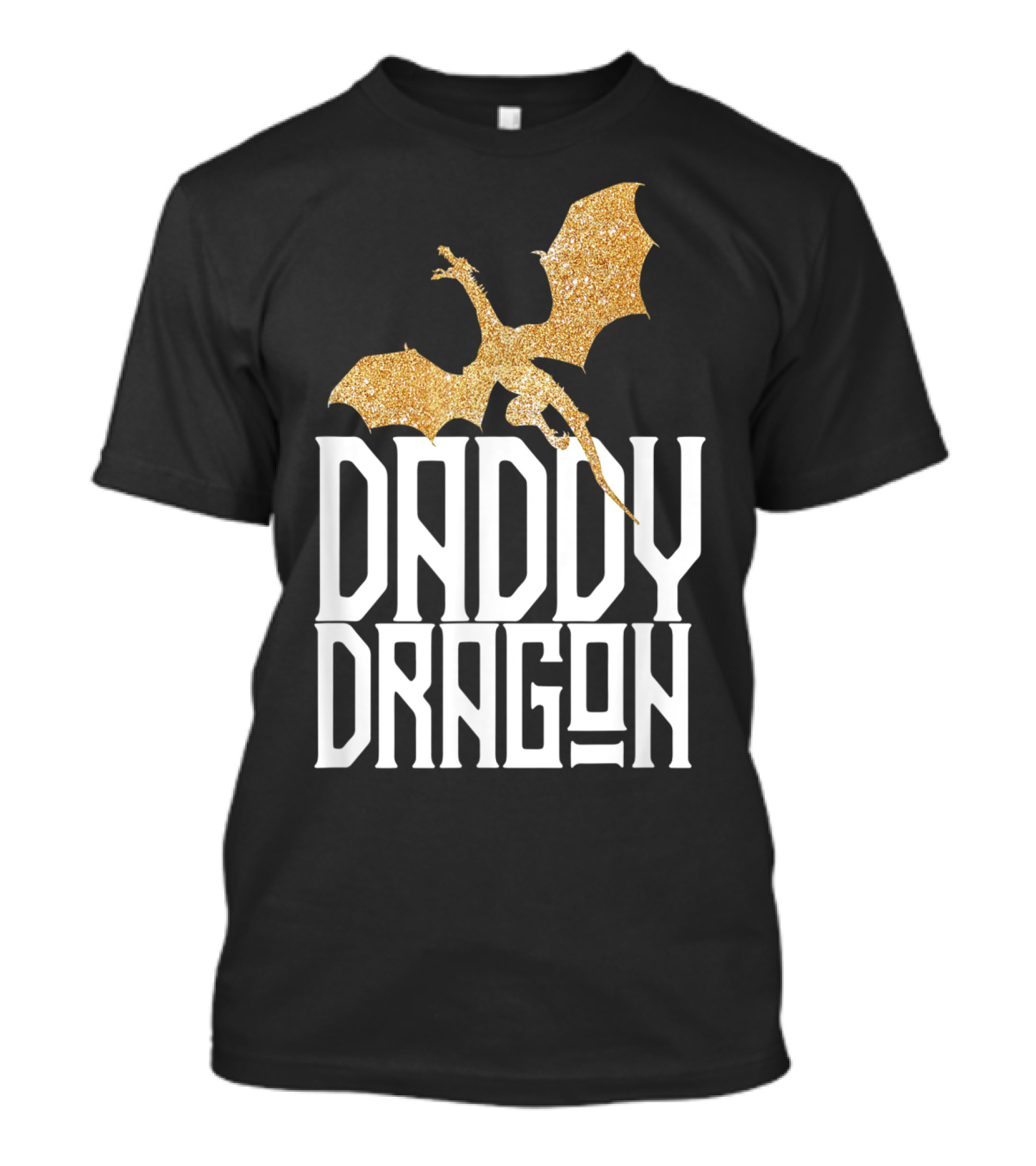 Daddy Dragon Gold Matching Family Tribe Dad Father Dragon T-Shirt