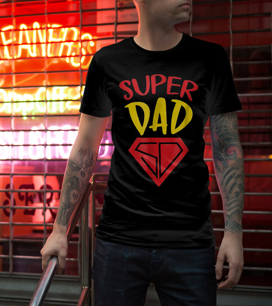 Fathers Day Super Dad SD Symbol A Dads Life Matters T-Shirt