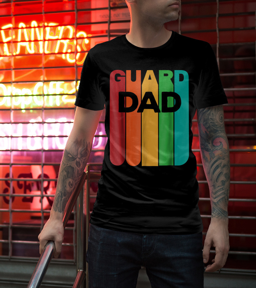 Color Guard Dad Rainbow Stripes T-Shirt