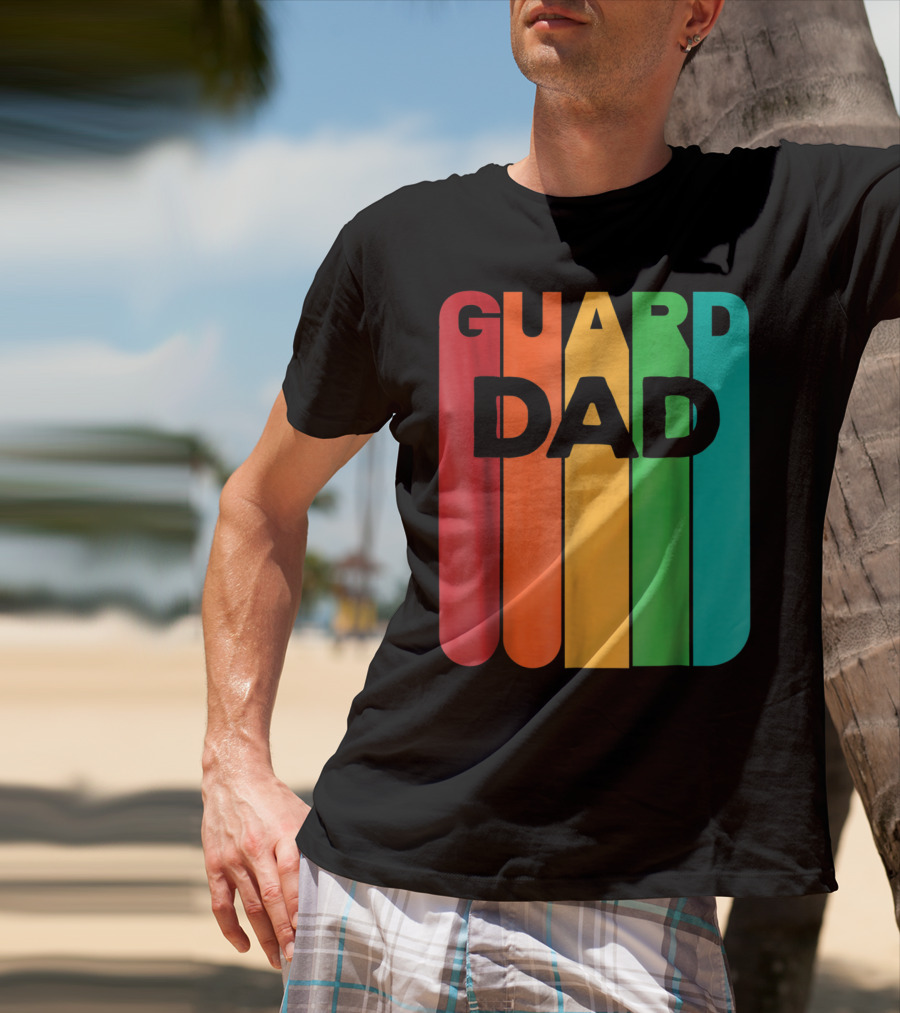 Color Guard Dad Rainbow Stripes T-Shirt
