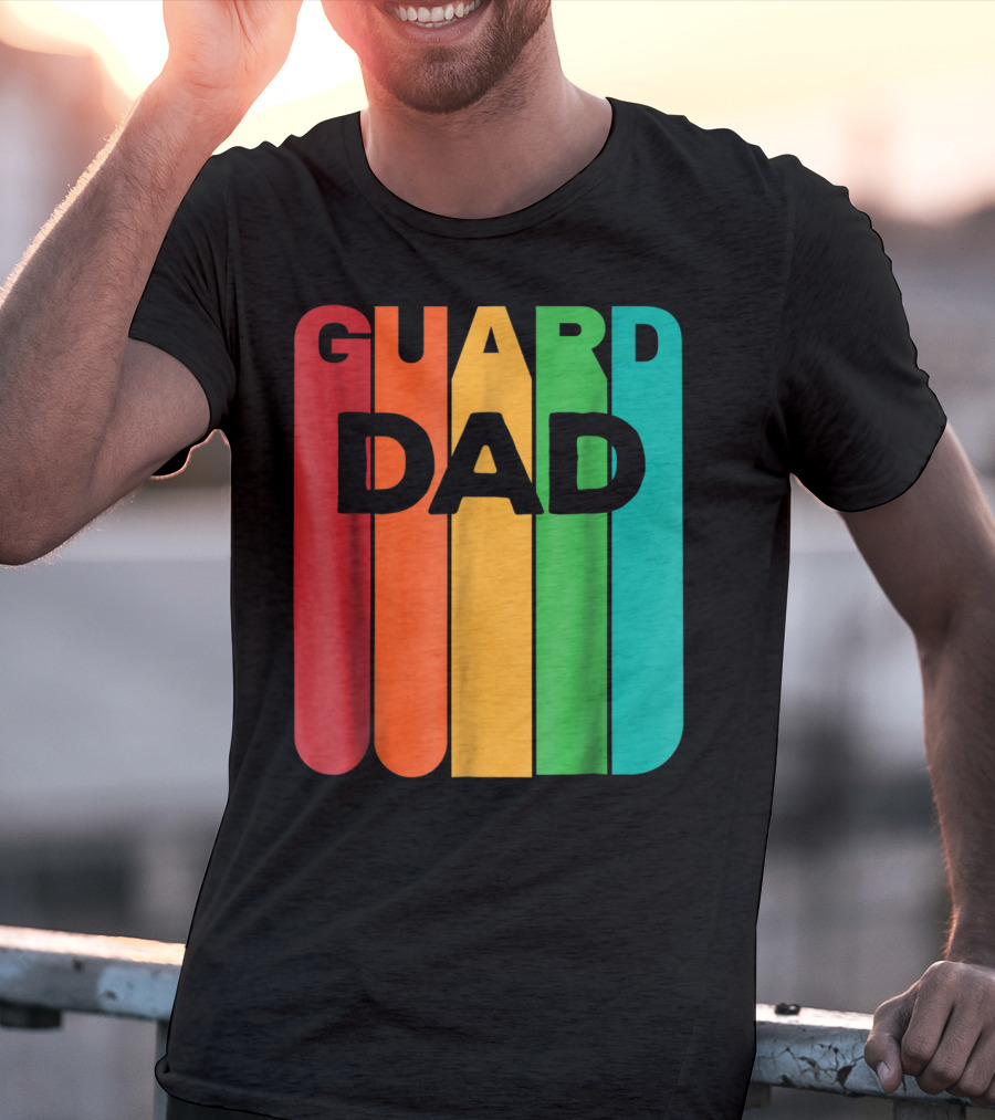 Color Guard Dad Rainbow Stripes T-Shirt