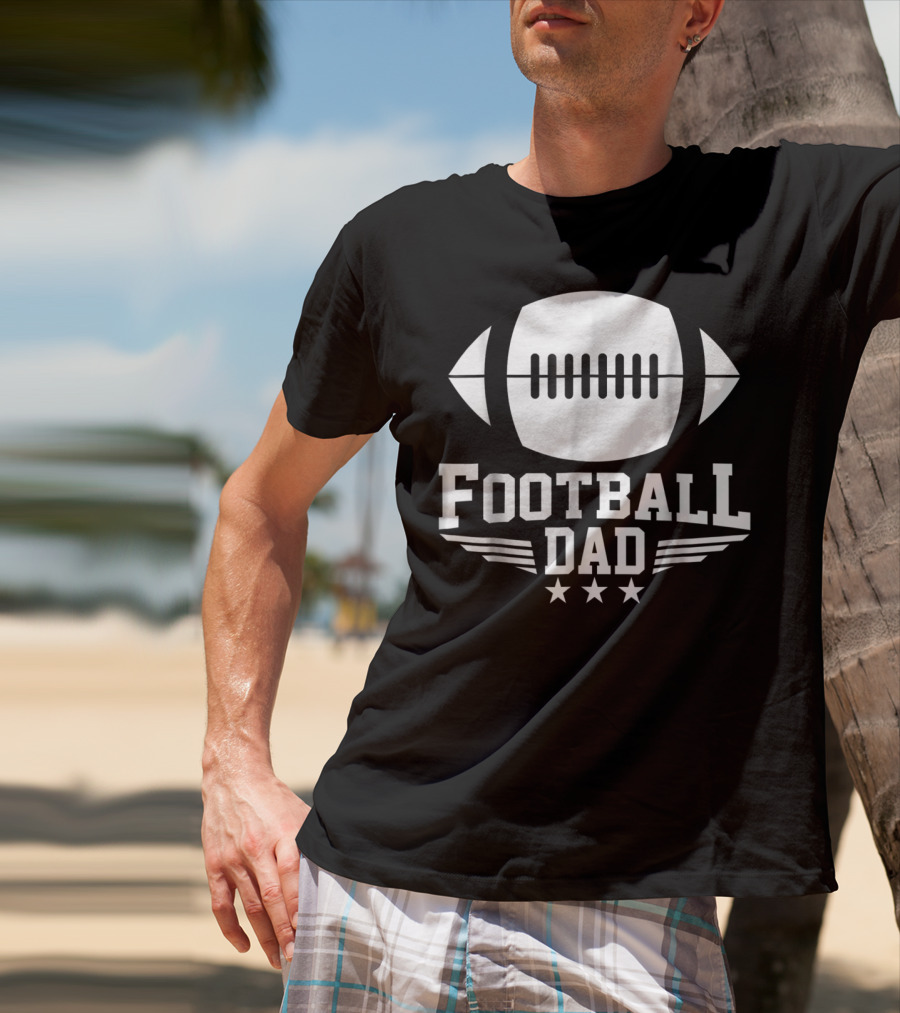 Football Dad Team Sports Daddy Stars And Football T-Shirt
