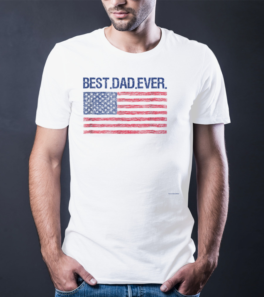 Best Dad Ever Cool Premium American Flag T-Shirt