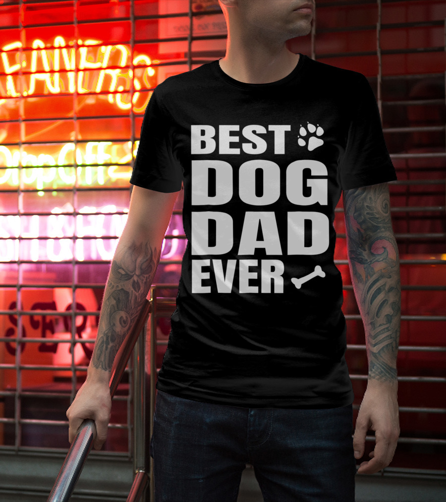Best Dog Dad Ever Paw Bone Distressed Idea61 T-Shirt