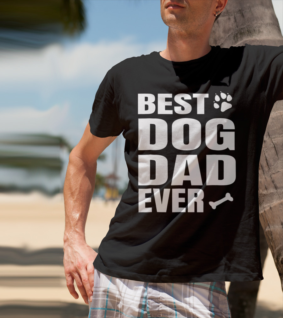 Best Dog Dad Ever Paw Bone Distressed Idea61 T-Shirt