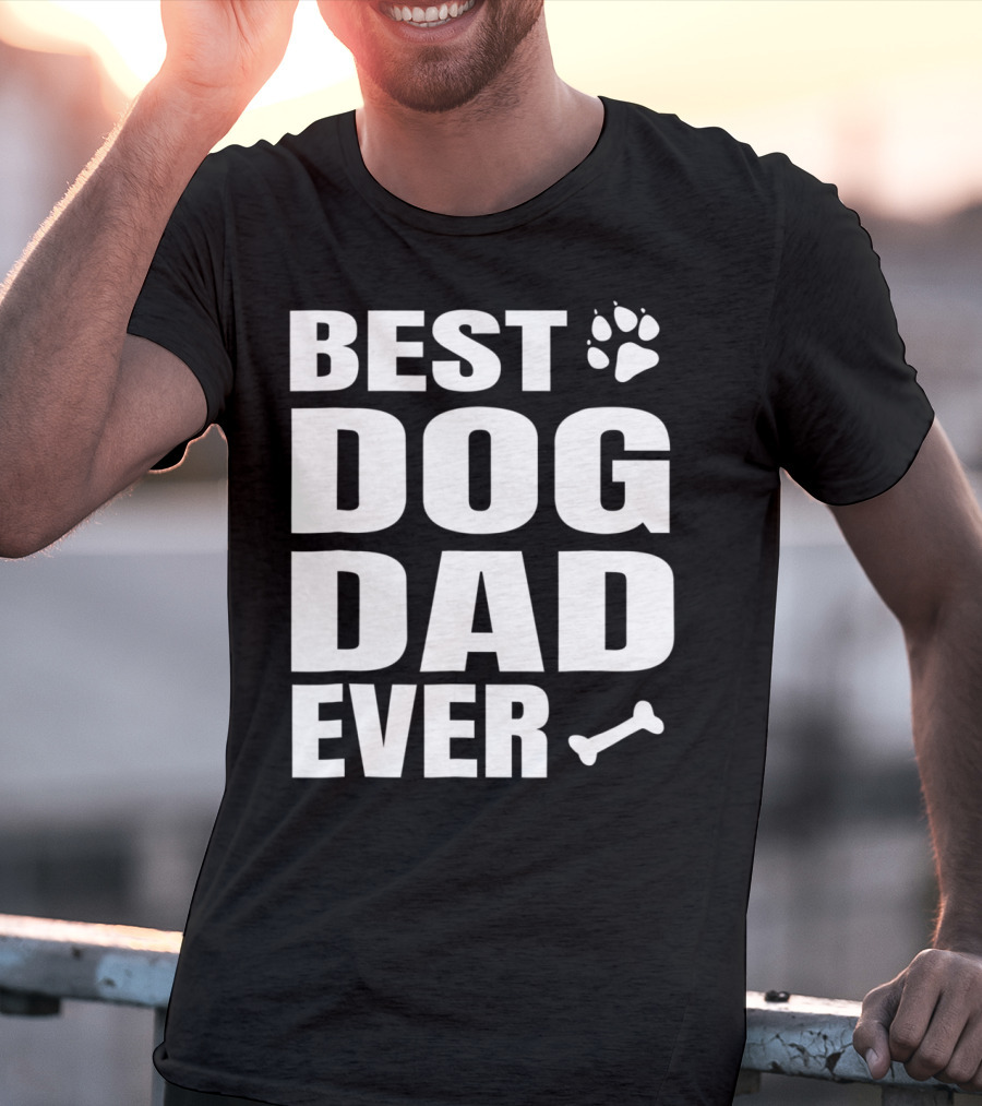 Best Dog Dad Ever Paw Bone Distressed Idea61 T-Shirt