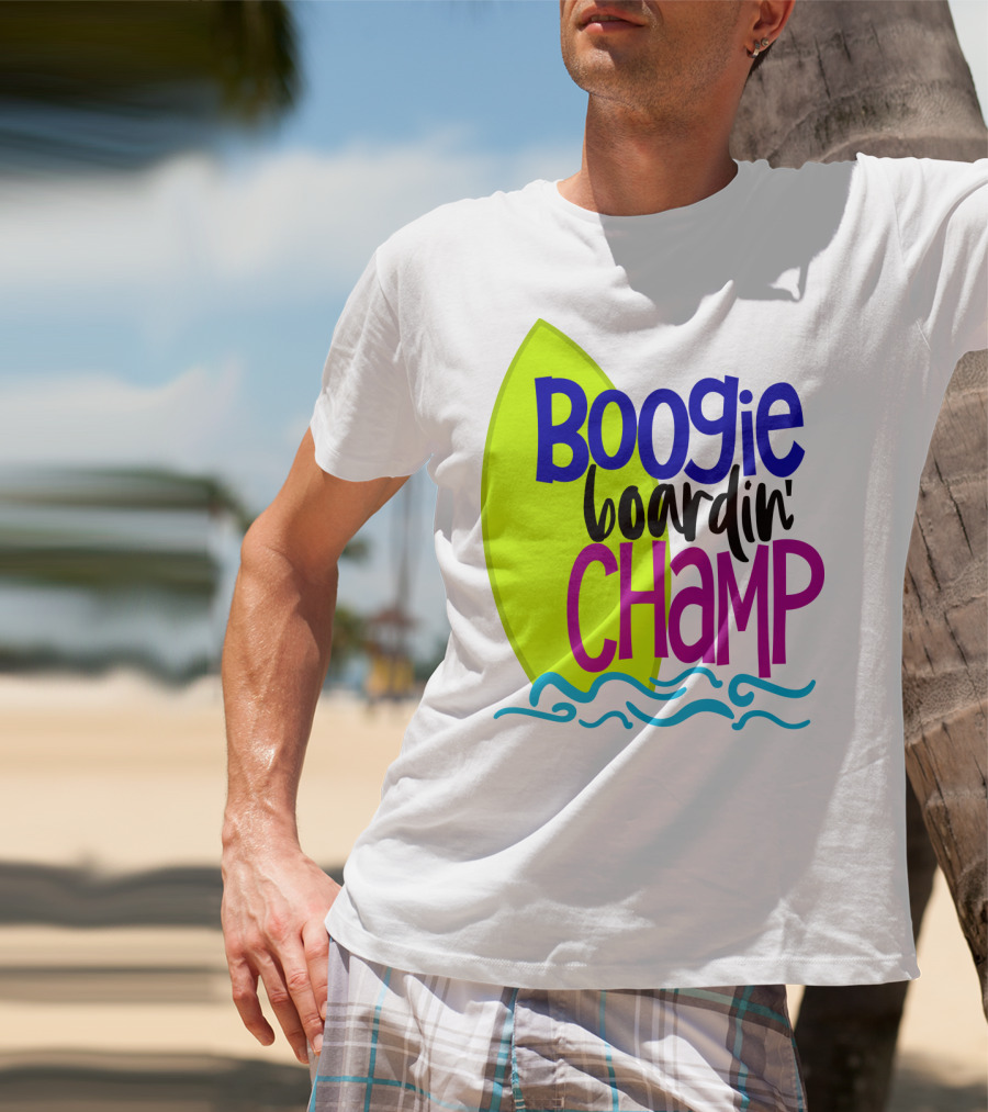 Boogie Boardin' Champ Surfing Summer Dad43 T-Shirt