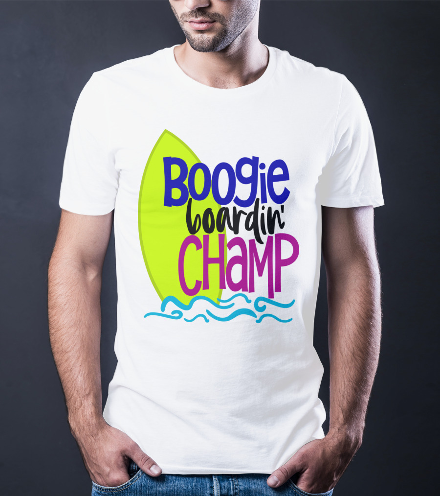 Boogie Boardin' Champ Surfing Summer Dad43 T-Shirt
