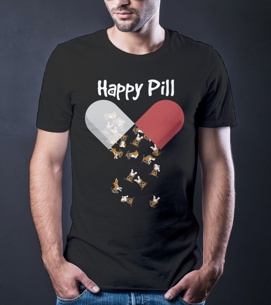 Happy Pill Boxer Dog Cute53 T-Shirt
