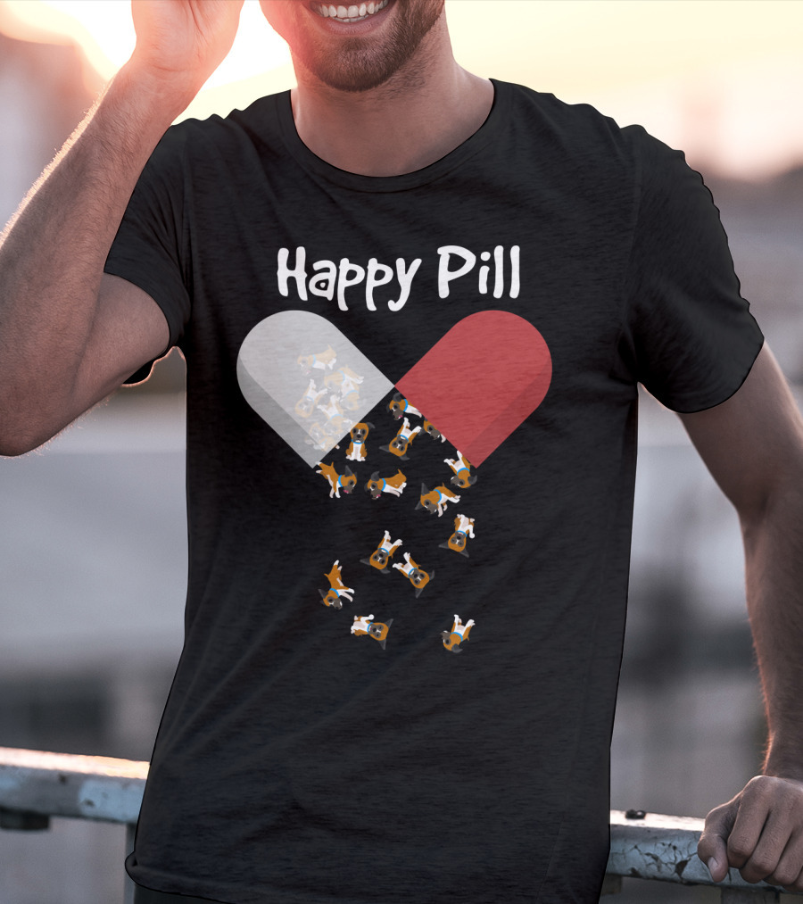 Happy Pill Boxer Dog Cute53 T-Shirt