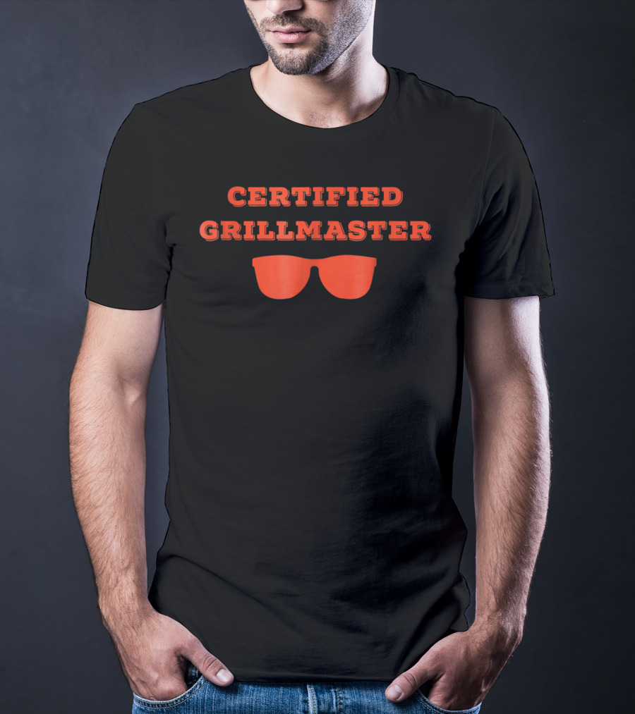 Certified Grillmaster Dad Pun BBQ Cooking With Sunglasses T-Shirt
