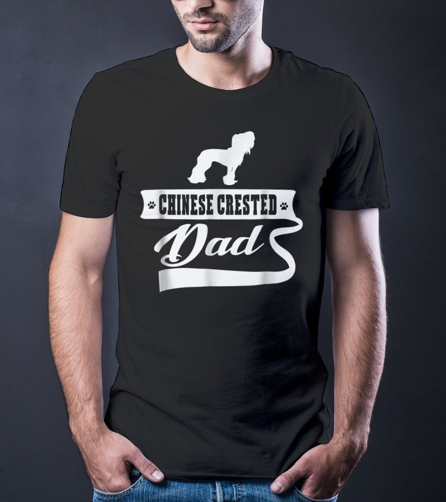 Chinese Crested Dog Dad Mens Animal Dogs T-Shirt