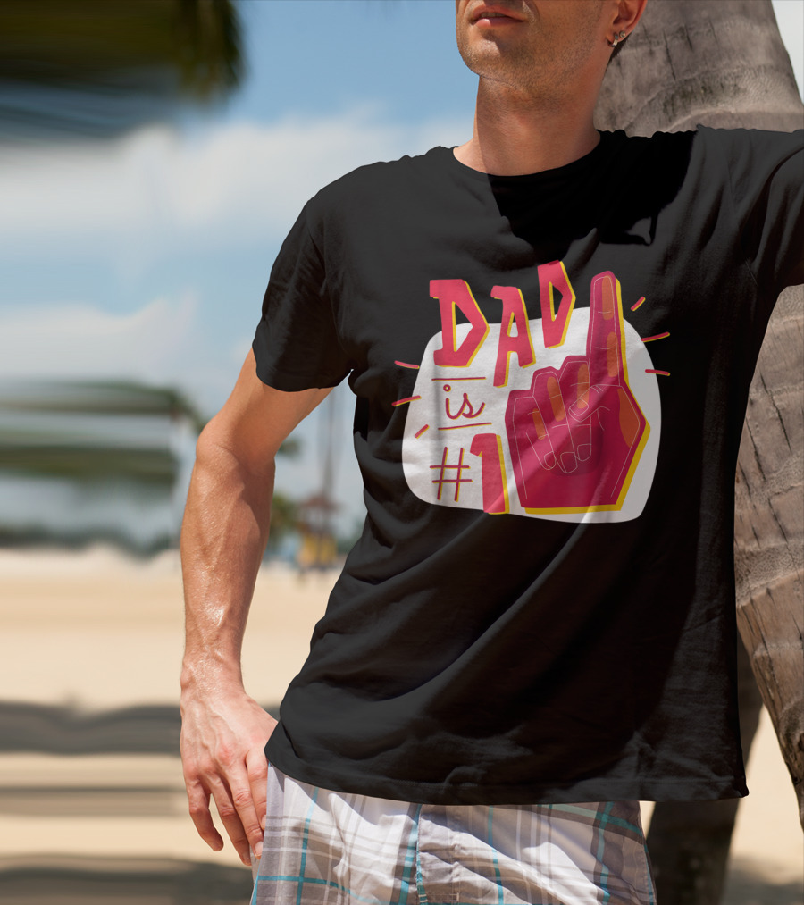 Dad Is #1 Finger Point Gesture T-Shirt