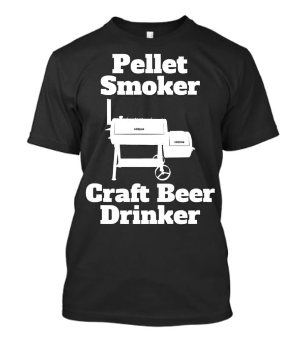 Pellet Smoker Craft Beer Drinker Dad92 BBQ Grill T-Shirt
