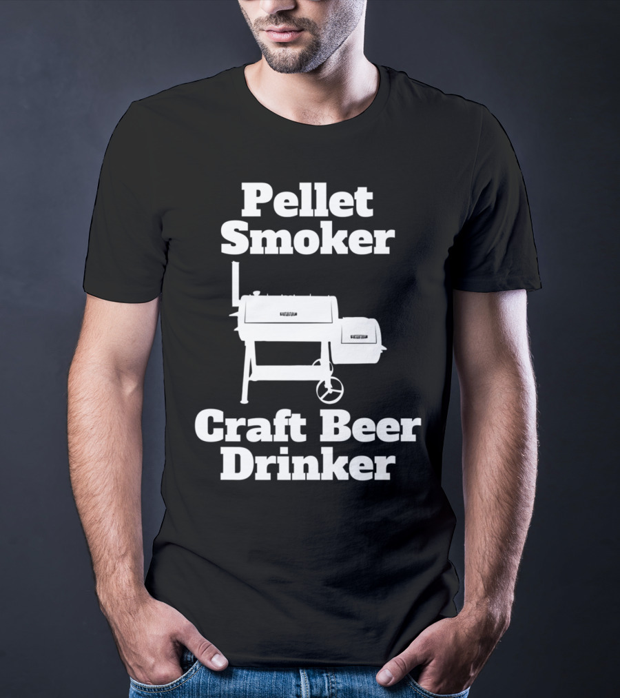 Pellet Smoker Craft Beer Drinker Dad92 BBQ Grill T-Shirt