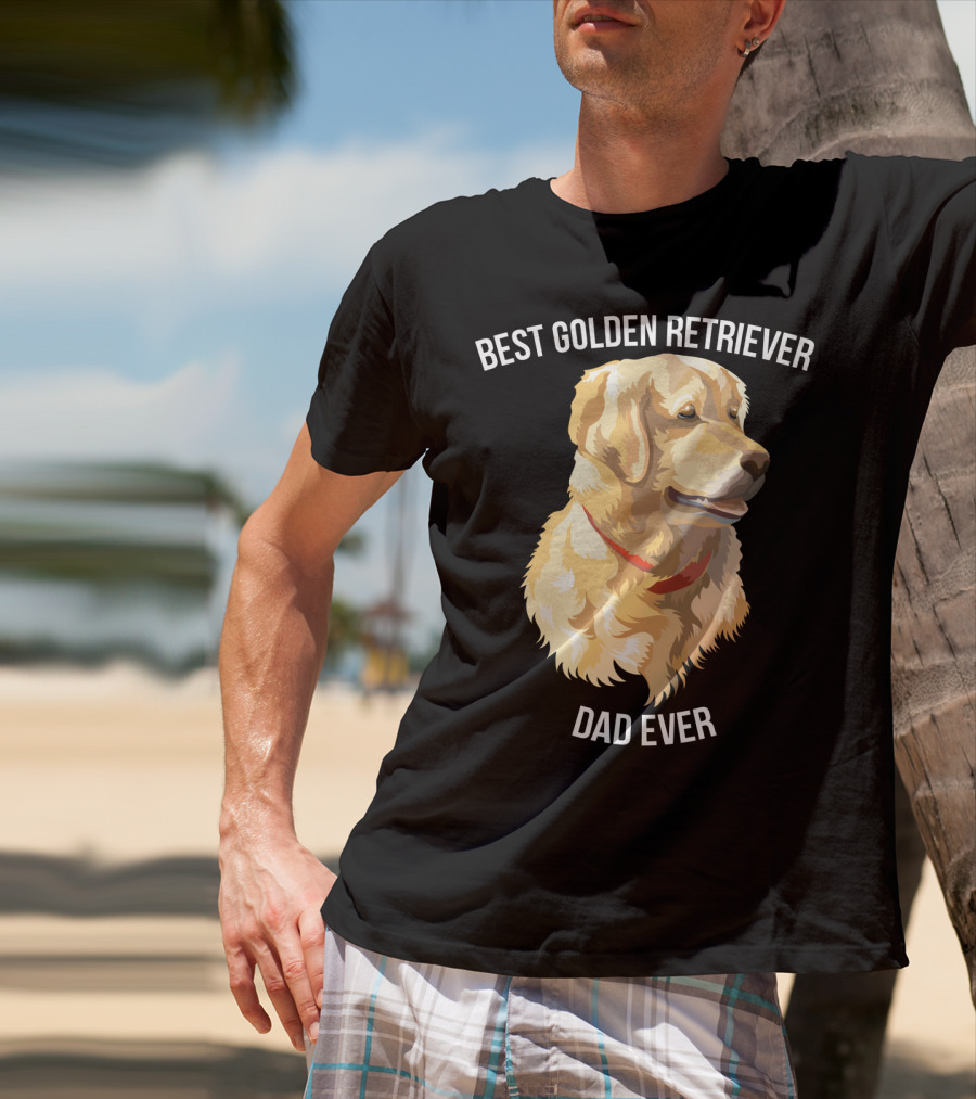BEST GOLDEN RETRIEVER DAD EVER Retriever Dog Mens77 T-Shirt