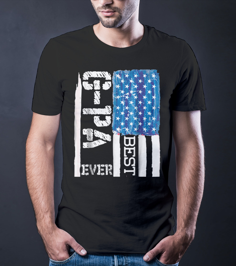 Best GPa Ever Distressed American Flag Best T-Shirt