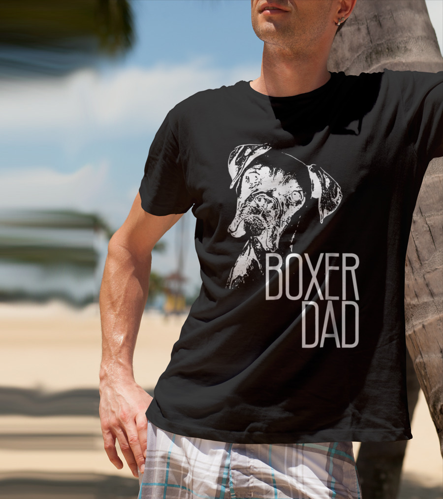 Boxer Dad Dog Face T-Shirt