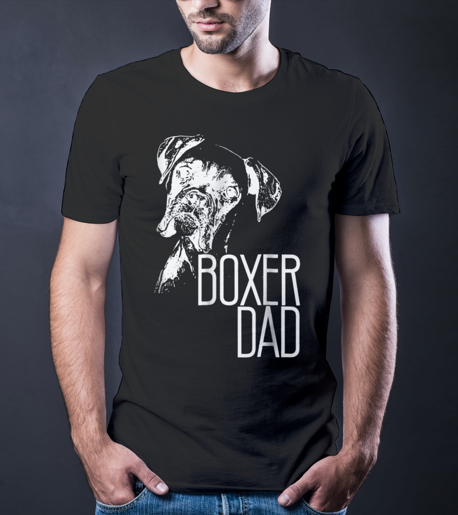 Boxer Dad Dog Face T-Shirt