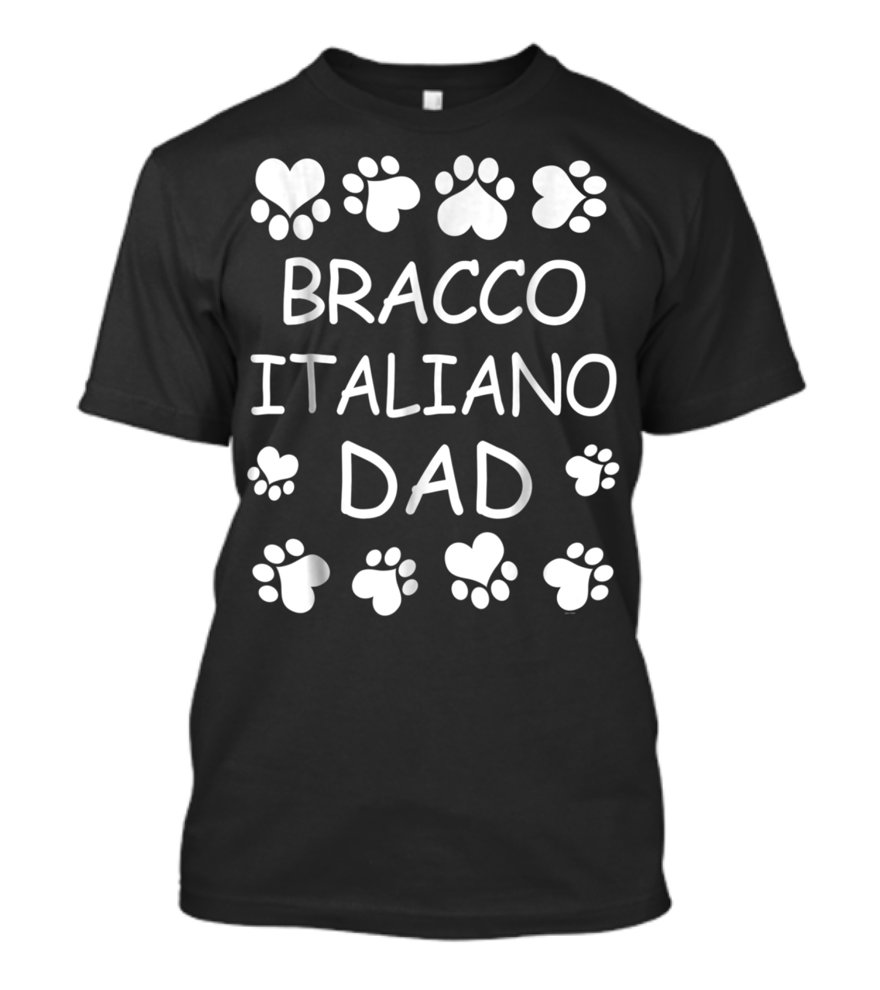 Bracco Italiano Dad Heart And Paw Print Lover Christmas Birthday T-Shirt