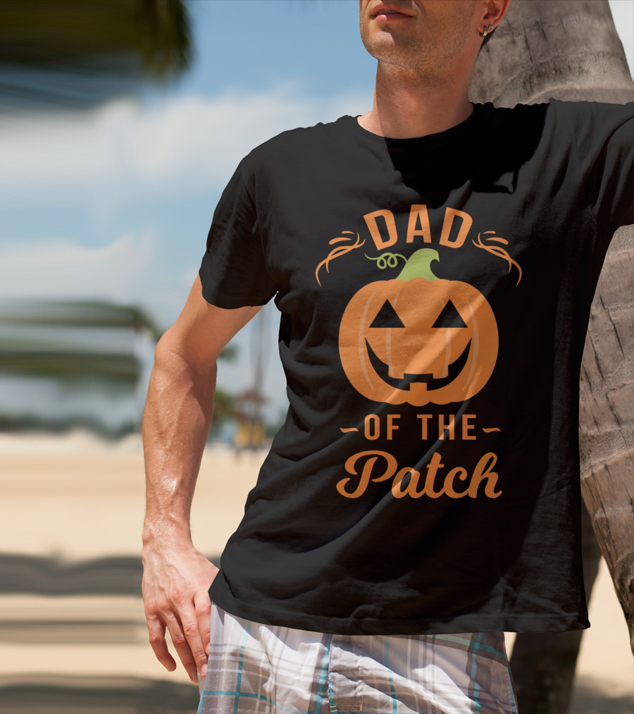 Dad Of The Patch Pumpkin Halloween Jack-O'-Lantern T-Shirt
