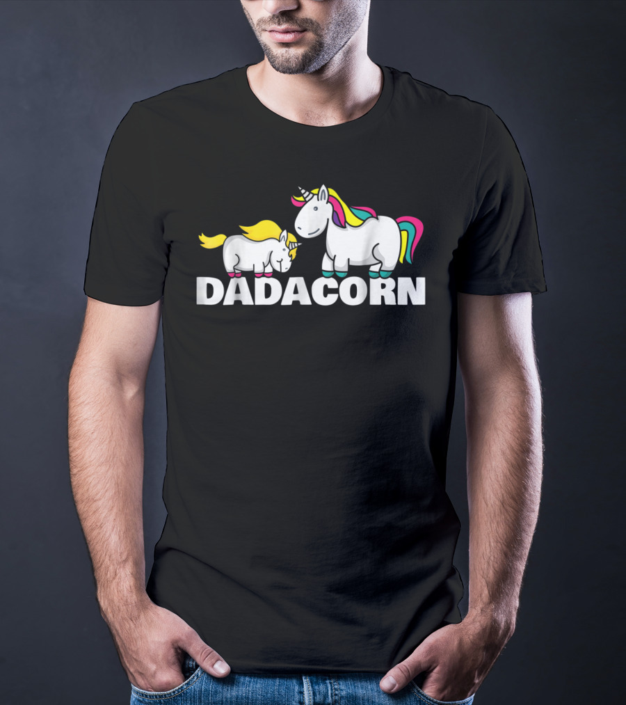 Dadacorn Funny Unicorn Best Dad With Colorful Mane T-Shirt