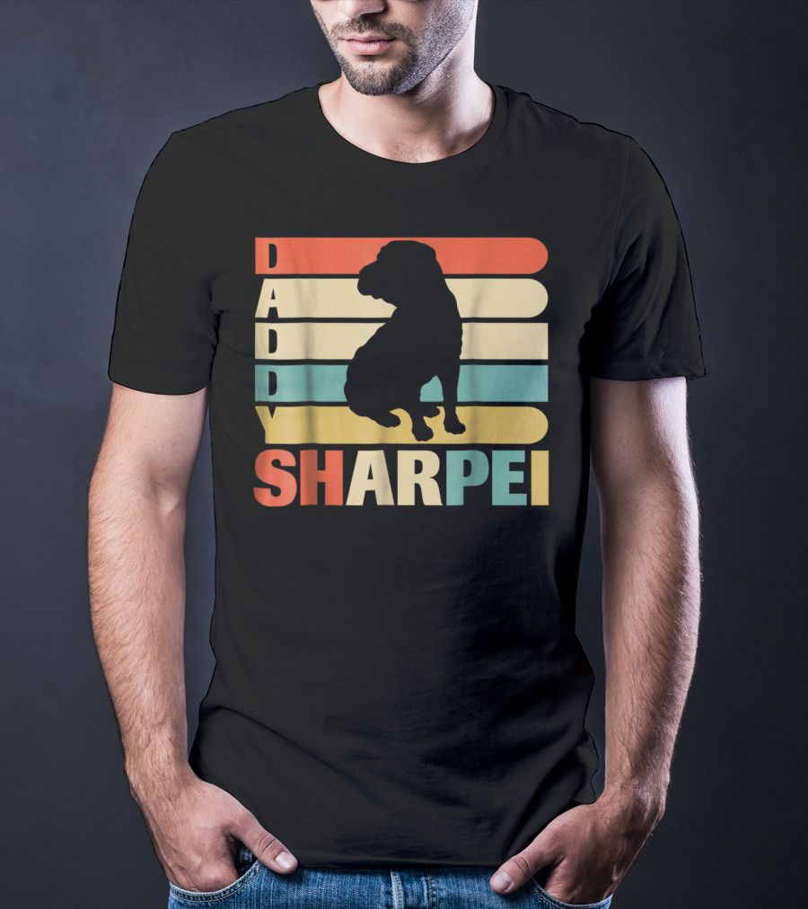 Daddy Sharpei Vintage Love Dog43 Retro T-Shirt