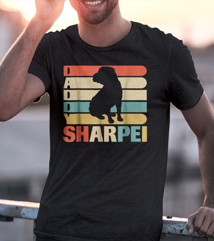 Daddy Sharpei Vintage Love Dog43 Retro T-Shirt