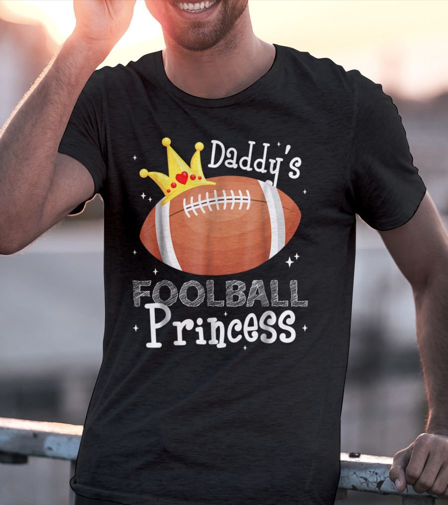 Daddy's Football Princess Football Dad Daughter T-Shirt