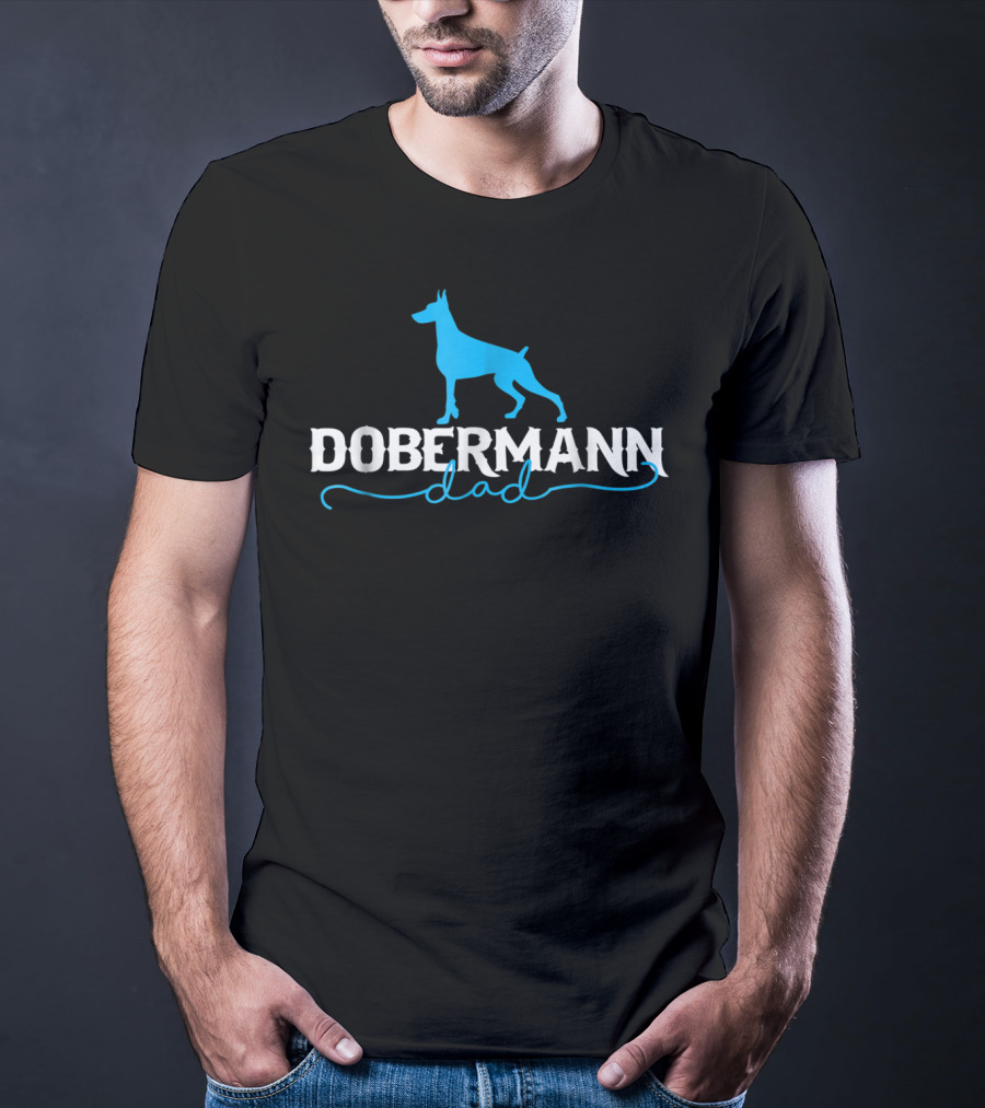 Dobermann Dad Blue T-Shirt