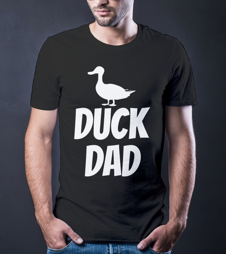 Duck Dad Funny Cute Duck Pet Black42 Duck Dad T-Shirt