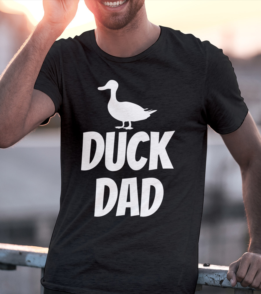 Duck Dad Funny Cute Duck Pet Black42 Duck Dad T-Shirt