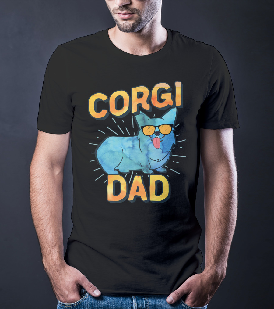 Corgi Dad Men Pembroke Welsh Corgi Sunglasses 85 T-Shirt