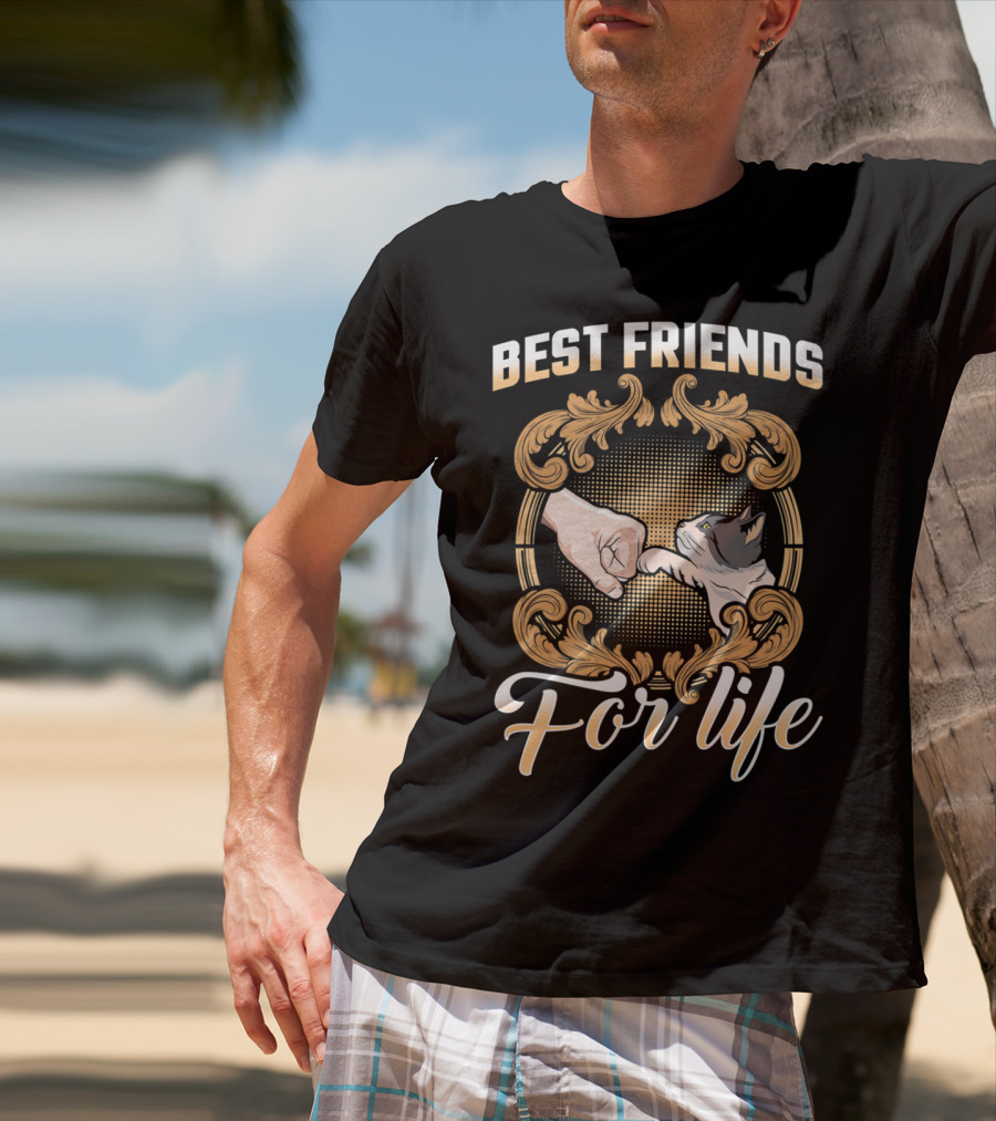 Crazy Cat Lady Best Friends For Life Fist Bump T-Shirt