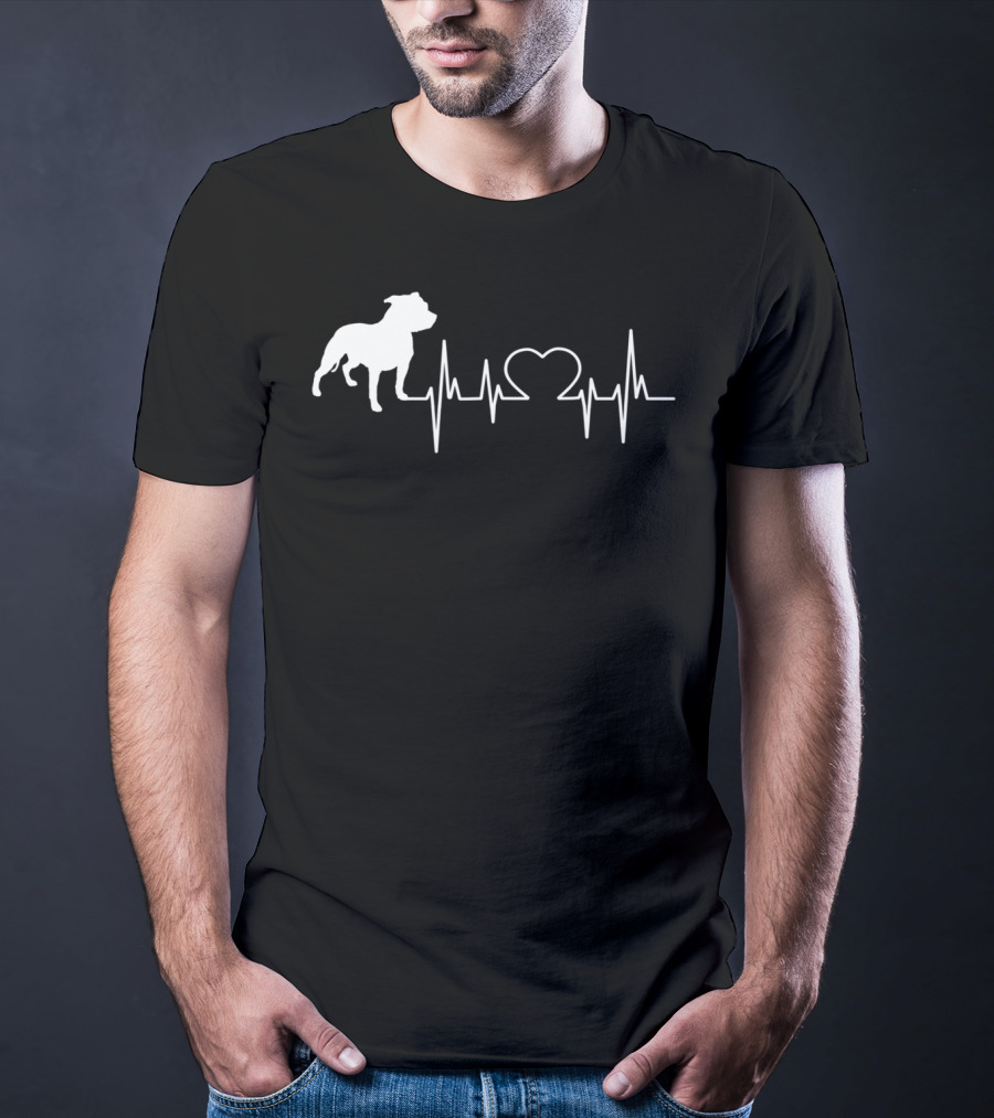 American Pit Bull Terrier Heartbeat Line T-Shirt