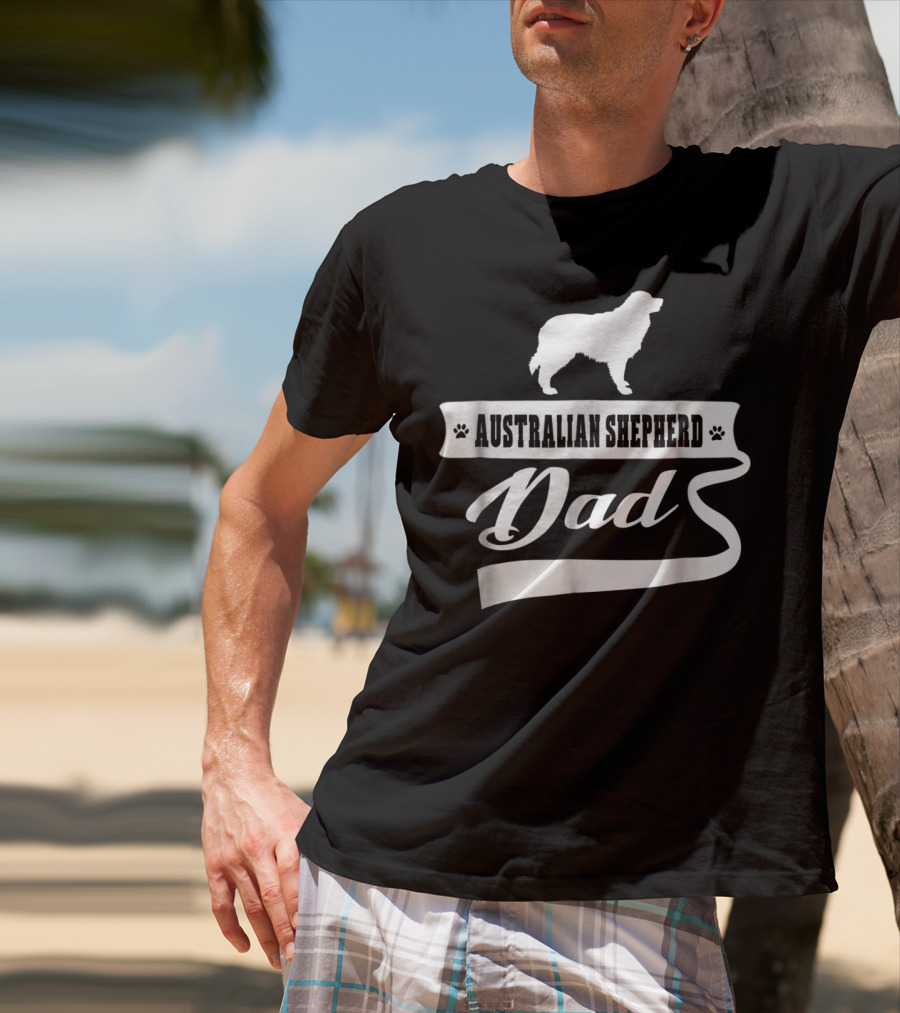 Australian Shepherd Dad Dog Lover Mens Animal Shepherds T-Shirt