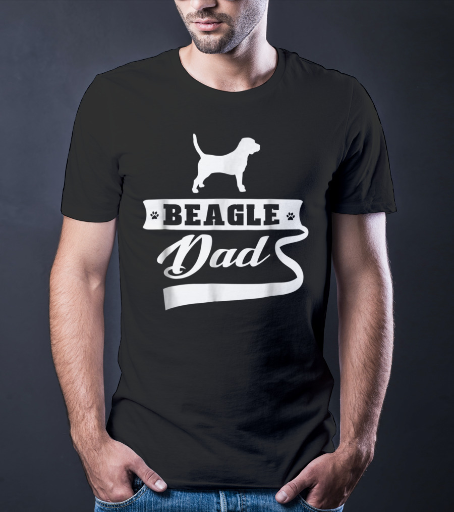 Beagle Dad Dog Mens Animal Dogs Paw Prints T-Shirt