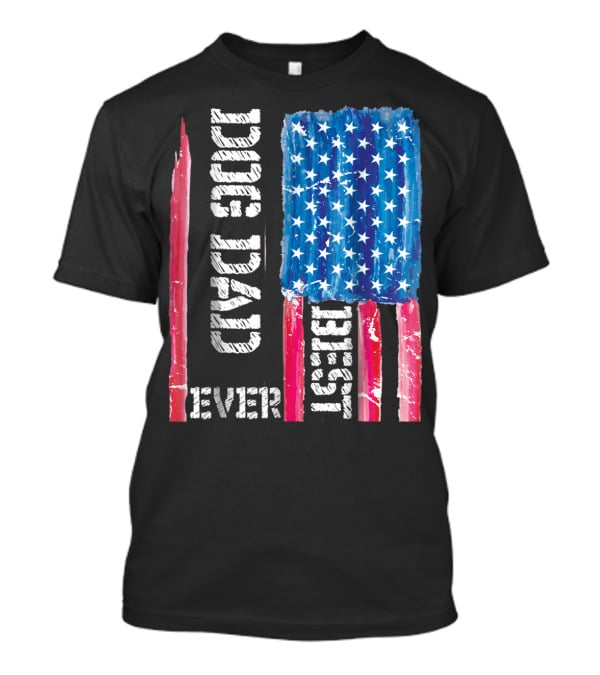 Best Dog Dad Ever Distressed USA Flag T-Shirt