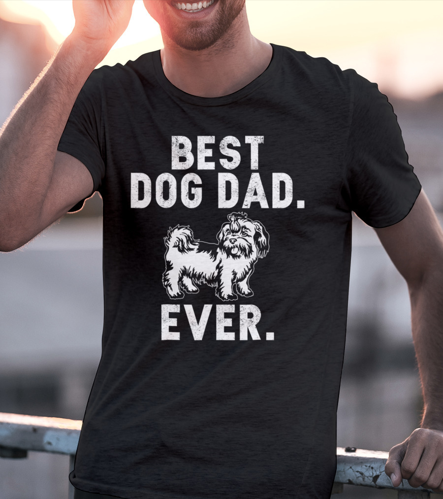 Best Dog Dad Ever Funny Shih Tzus Pups T-Shirt
