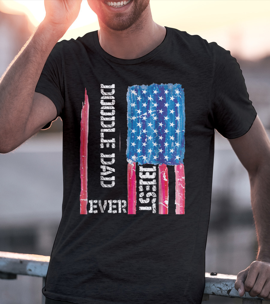 Best Doodle Dad Ever American Flag Distressed Patriotic T-Shirt